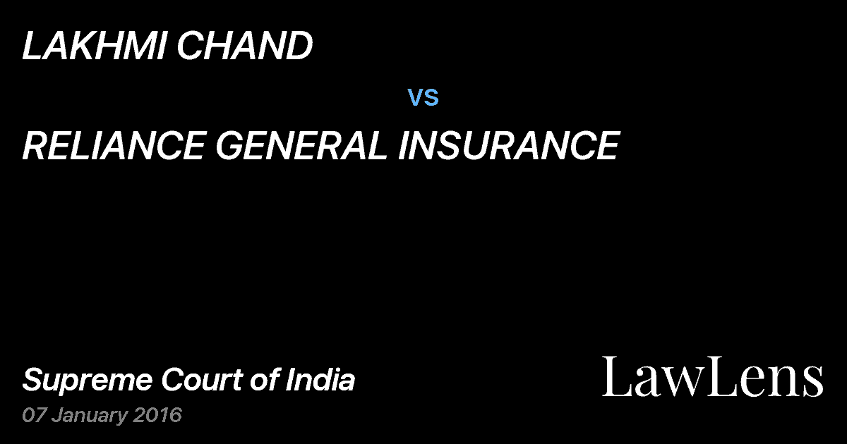 Preview image for LAKHMI CHAND vs. RELIANCE GENERAL INSURANCE