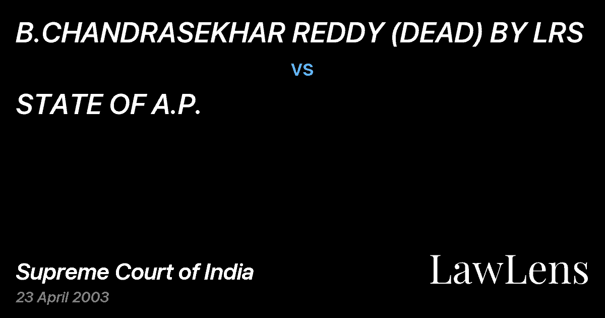 Preview image for B.CHANDRASEKHAR REDDY (DEAD) BY LRS vs. STATE OF A.P.