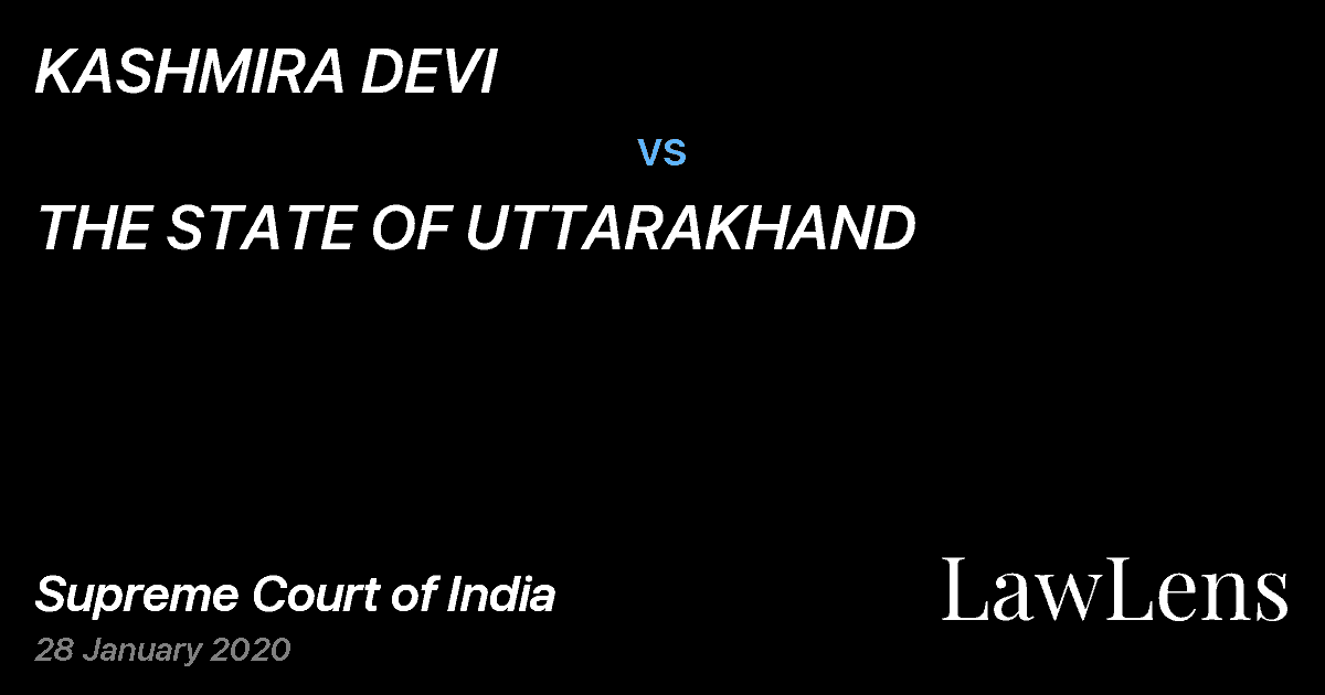 Preview image for KASHMIRA DEVI vs. THE STATE OF UTTARAKHAND