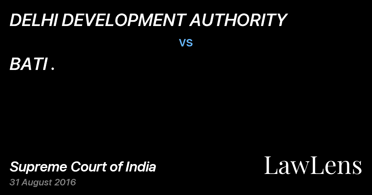 Preview image for DELHI DEVELOPMENT AUTHORITY vs. BATI .