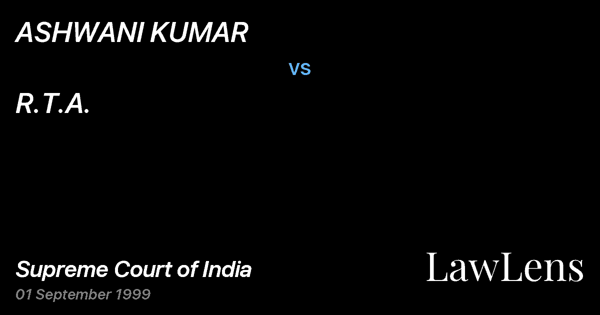 Preview image for ASHWANI KUMAR vs. R.T.A.