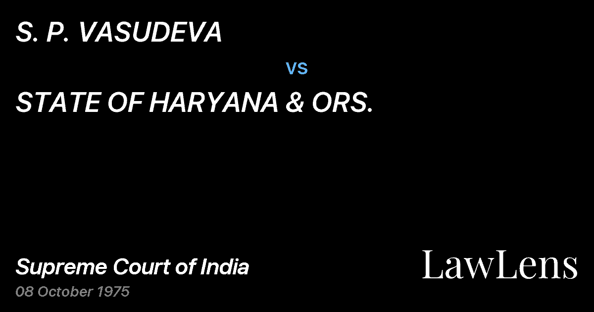 Preview image for S. P. VASUDEVA vs. STATE OF HARYANA & ORS.