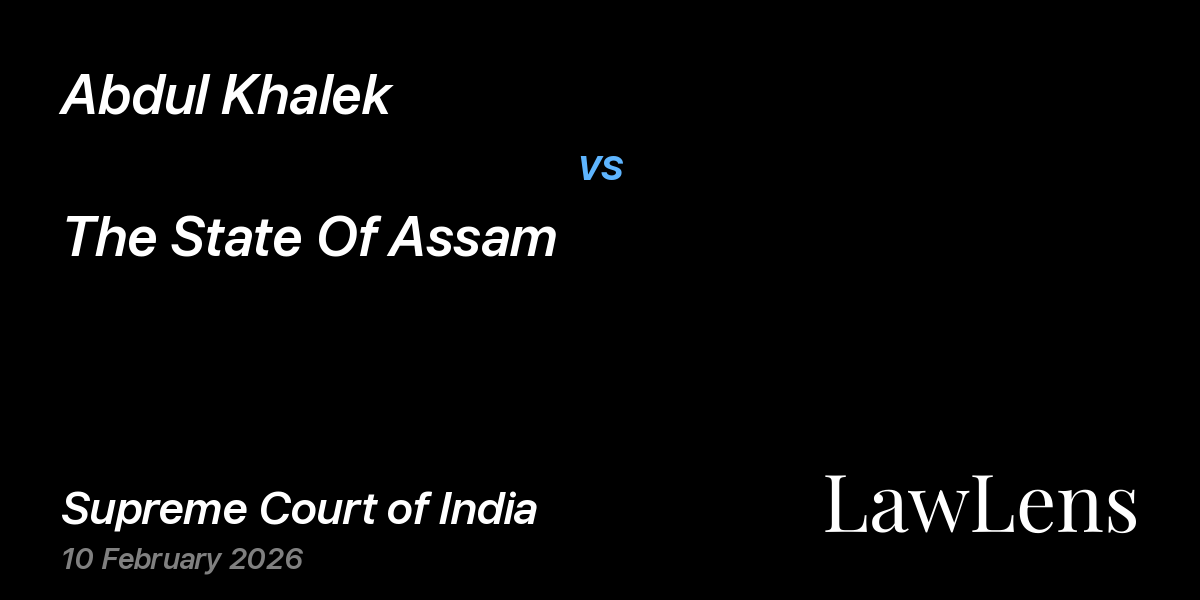 Preview image for Abdul Khalek vs. The State Of Assam