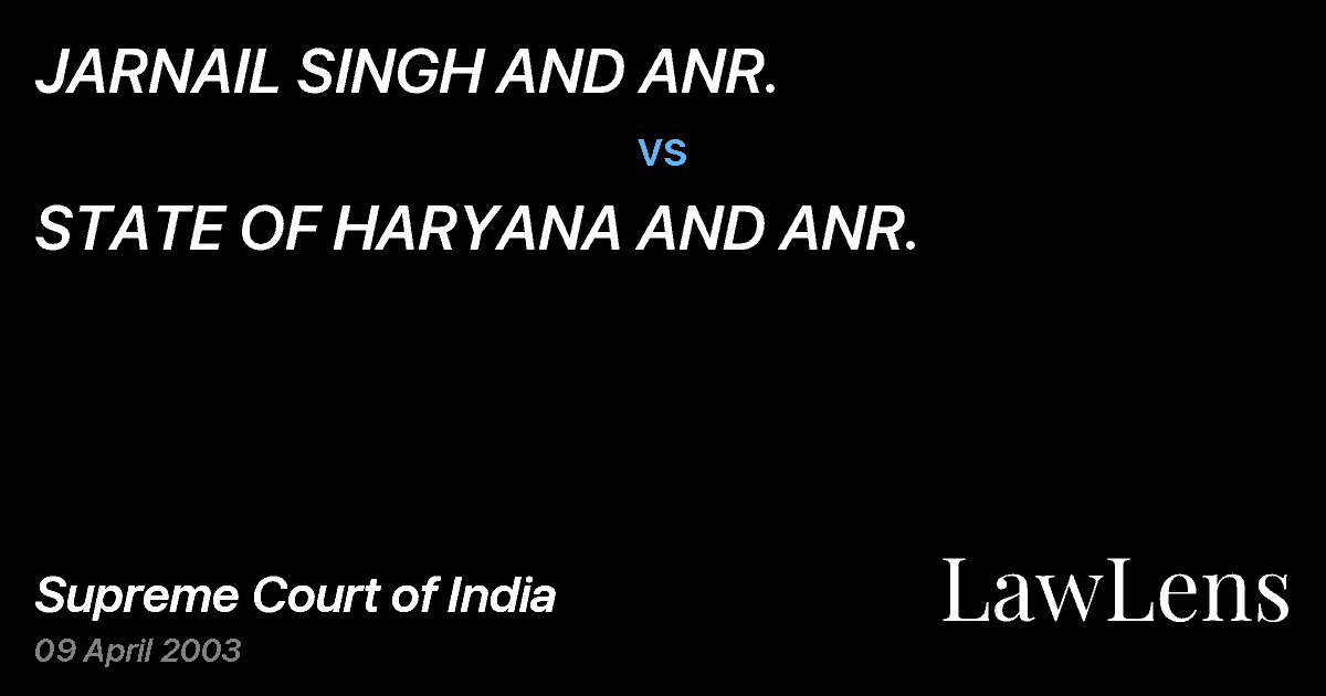 Preview image for JARNAIL SINGH AND ANR. vs. STATE OF HARYANA AND ANR.