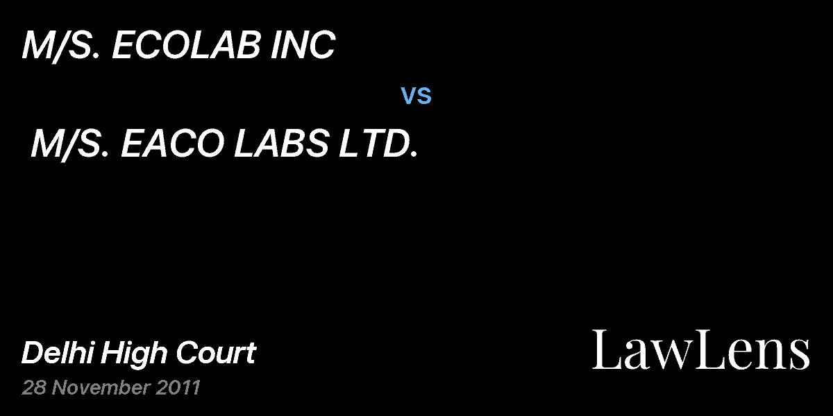 Preview image for M/S. ECOLAB INC  vs.  M/S. EACO LABS LTD.