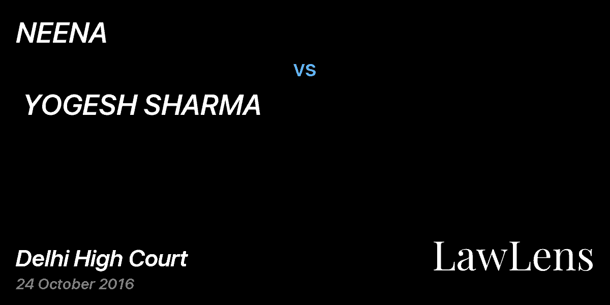 Preview image for NEENA  vs.  YOGESH SHARMA
