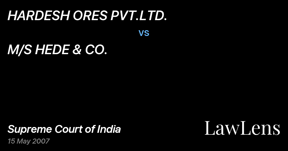 Preview image for HARDESH ORES PVT.LTD. vs. M/S HEDE & CO.