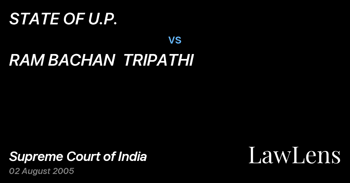 Preview image for STATE OF U.P. vs. RAM BACHAN  TRIPATHI