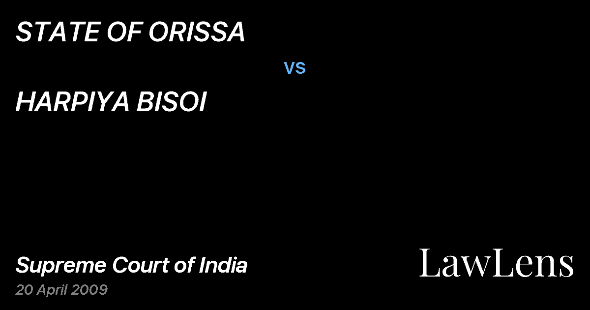 Preview image for STATE OF ORISSA vs. HARPIYA BISOI