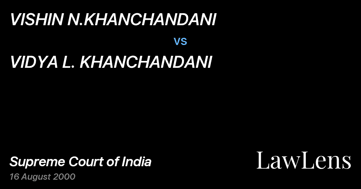 Preview image for VISHIN N.KHANCHANDANI vs. VIDYA L. KHANCHANDANI