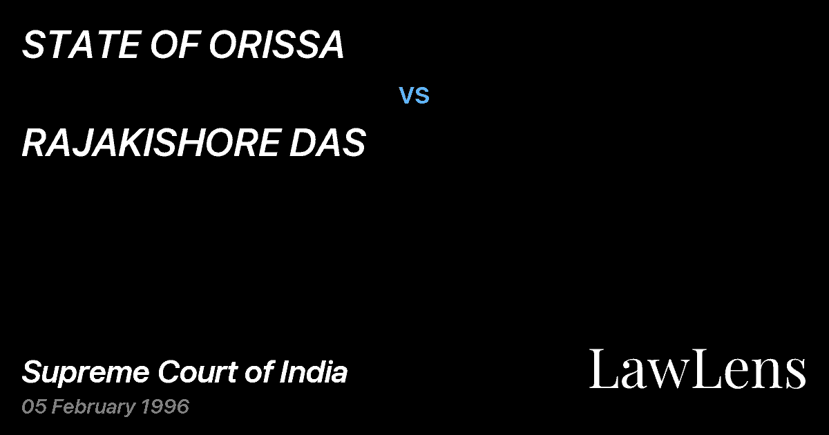 Preview image for STATE OF ORISSA vs. RAJAKISHORE DAS
