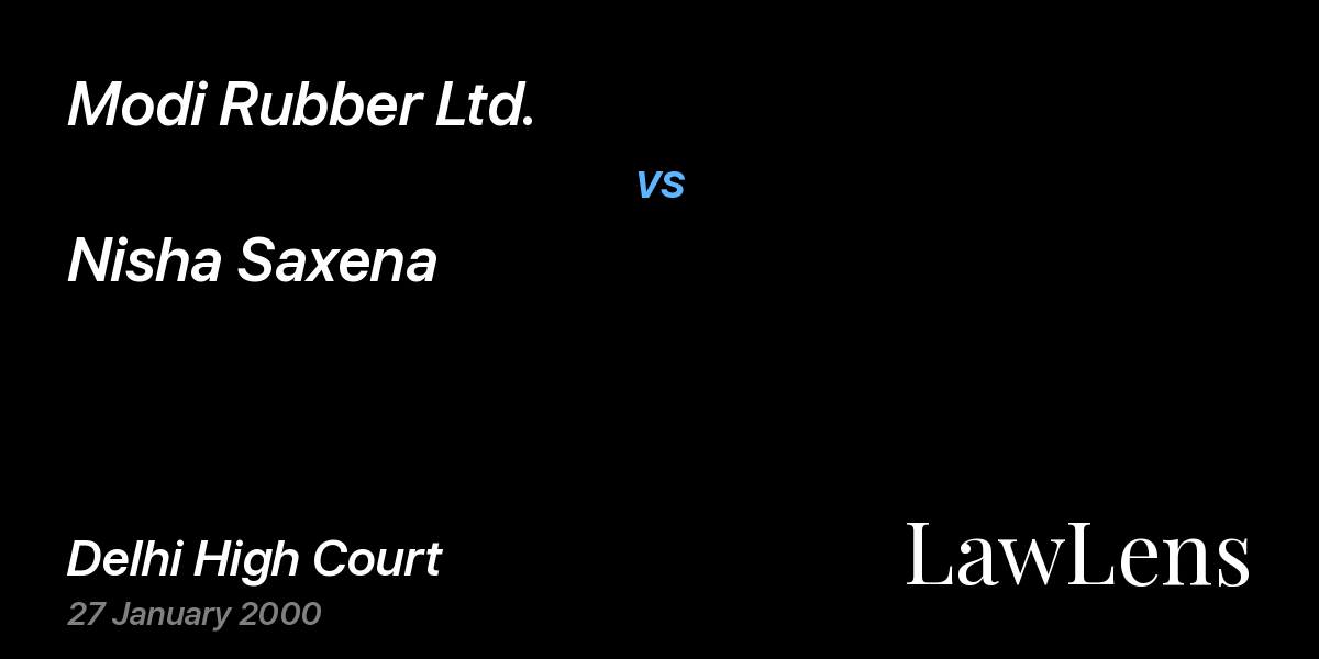 Preview image for Modi Rubber Ltd. vs. Nisha Saxena