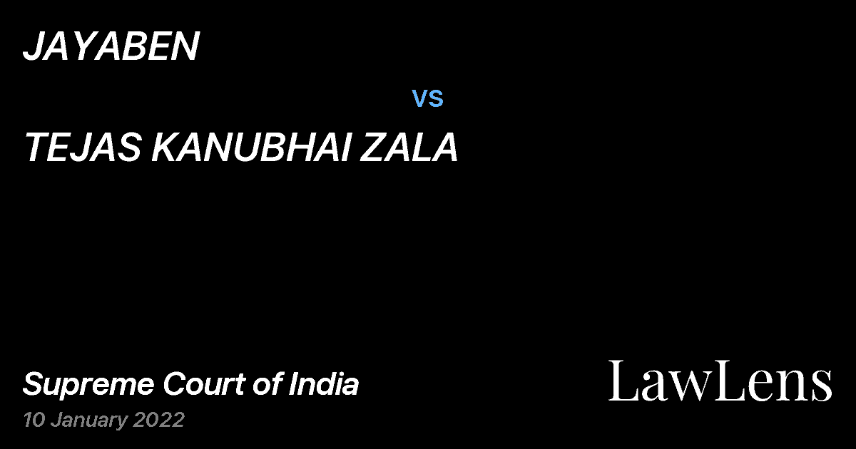 Preview image for JAYABEN vs. TEJAS KANUBHAI ZALA