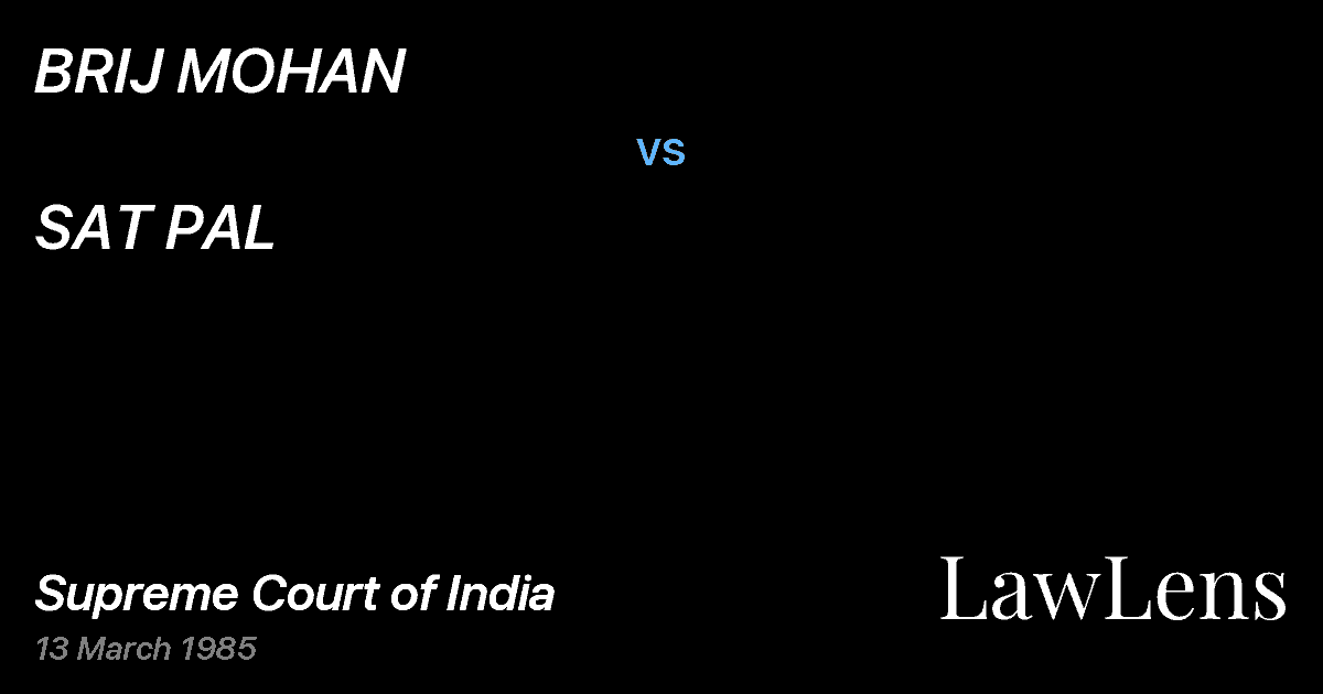Preview image for BRIJ MOHAN vs. SAT PAL