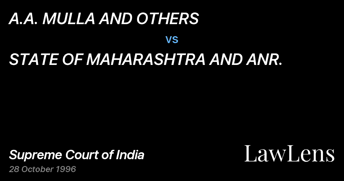 Preview image for A.A. MULLA AND OTHERS vs. STATE OF MAHARASHTRA AND ANR.