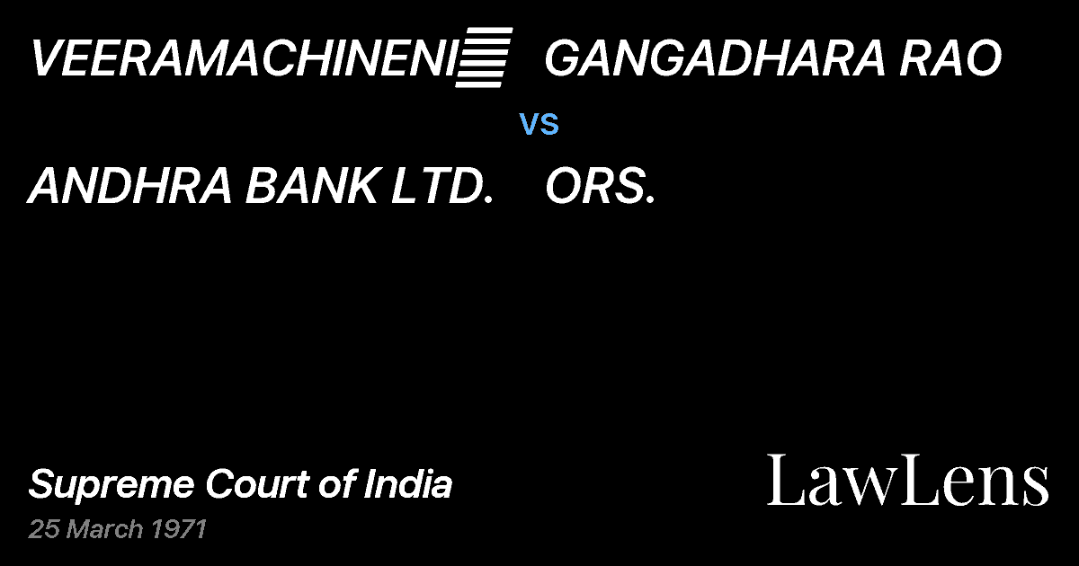 Preview image for VEERAMACHINENI	   GANGADHARA RAO vs. ANDHRA BANK LTD.    ORS.