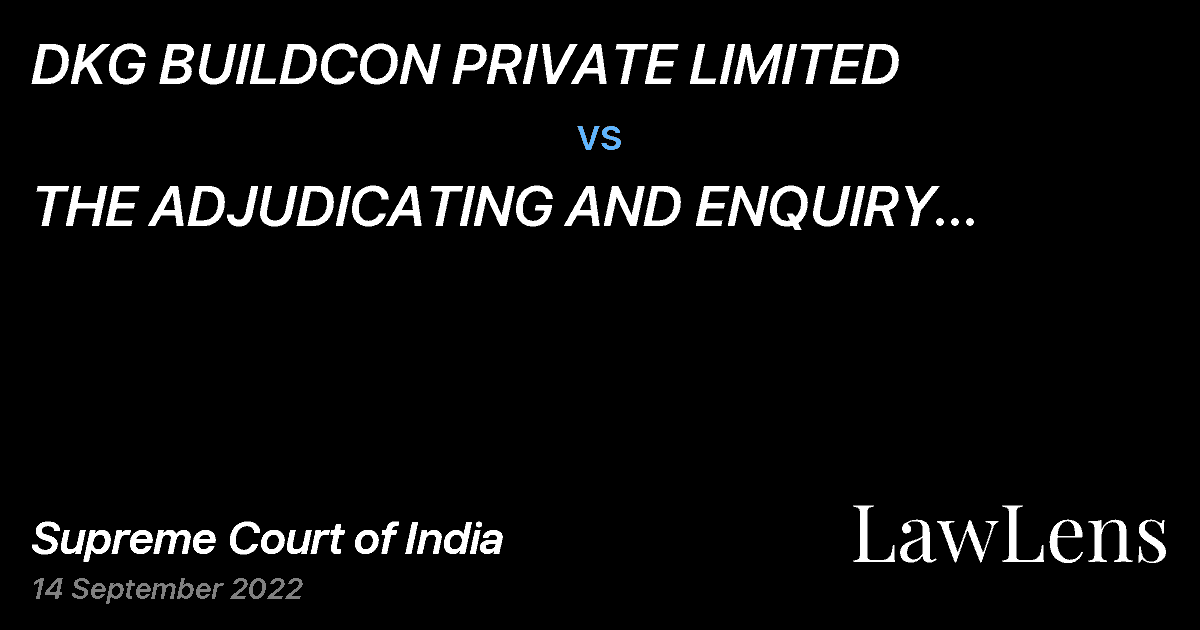 Preview image for DKG BUILDCON PRIVATE LIMITED vs. THE ADJUDICATING AND ENQUIRY OFFICER, SEBI