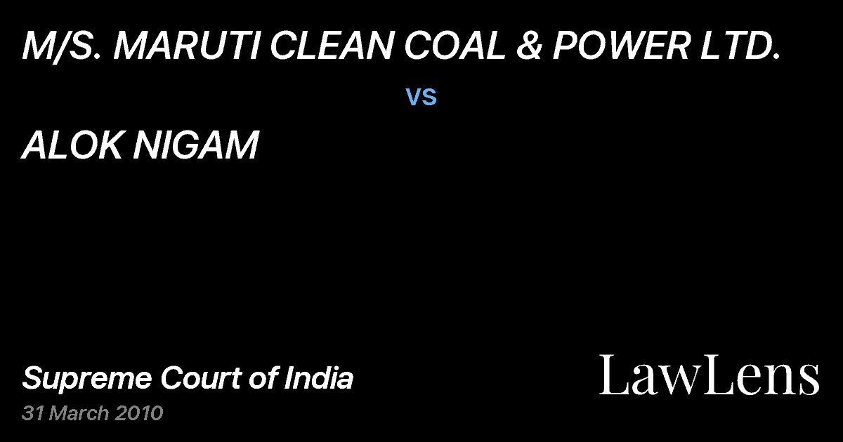Preview image for M/S. MARUTI CLEAN COAL & POWER LTD. vs. ALOK NIGAM