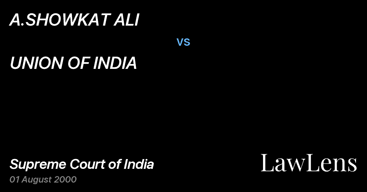 Preview image for A.SHOWKAT ALI vs. UNION OF INDIA