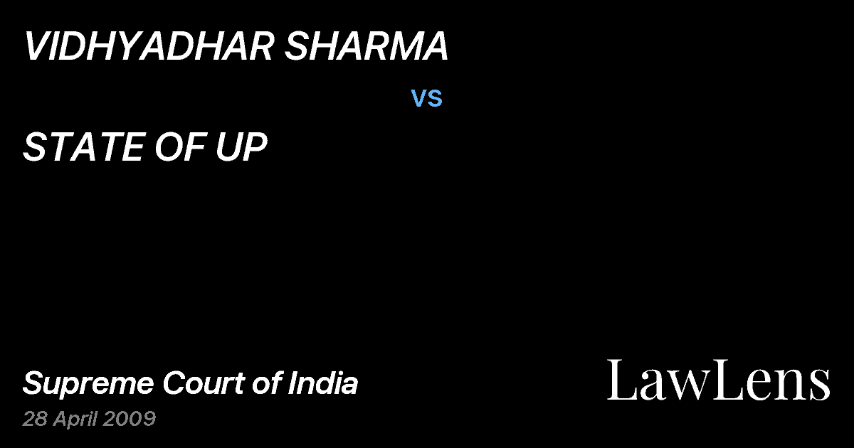 Preview image for VIDHYADHAR SHARMA vs. STATE OF UP