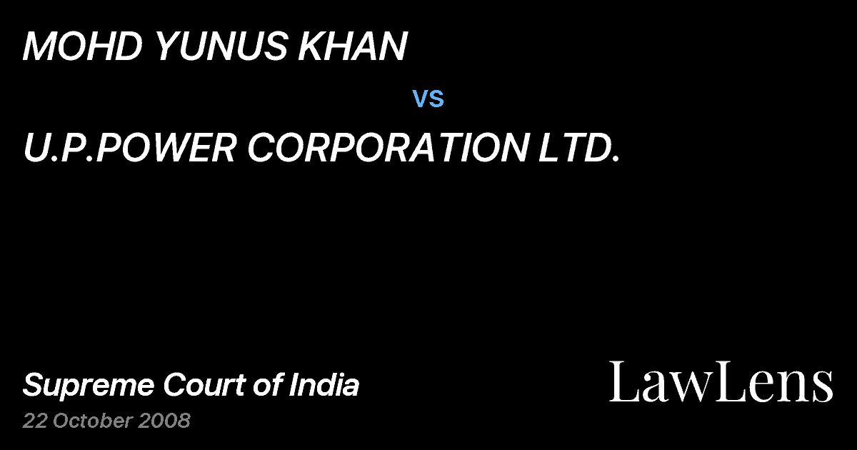 Preview image for MOHD YUNUS KHAN vs. U.P.POWER CORPORATION LTD.