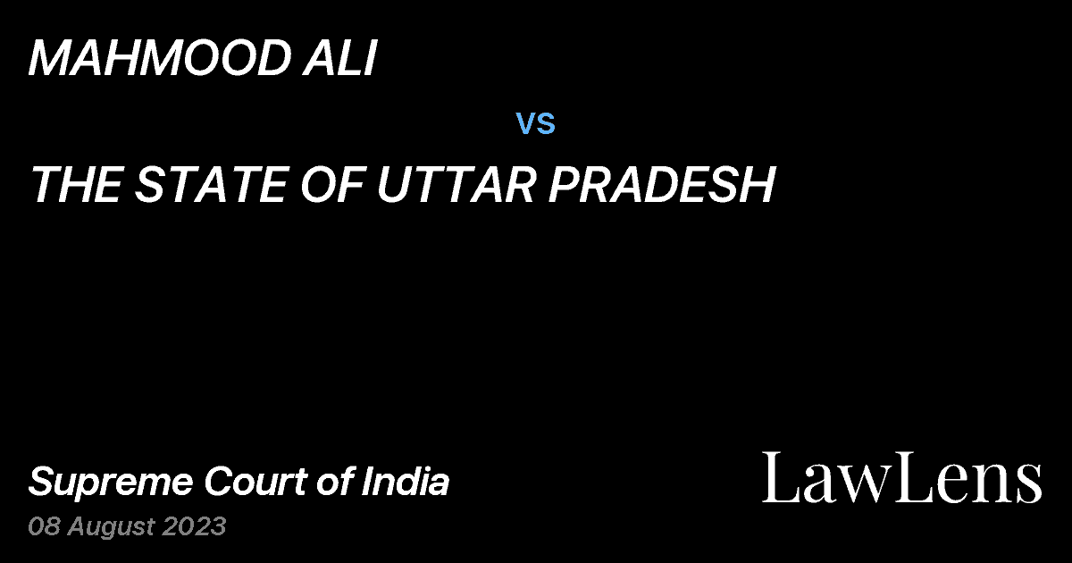 Preview image for MAHMOOD ALI vs. THE STATE OF UTTAR PRADESH