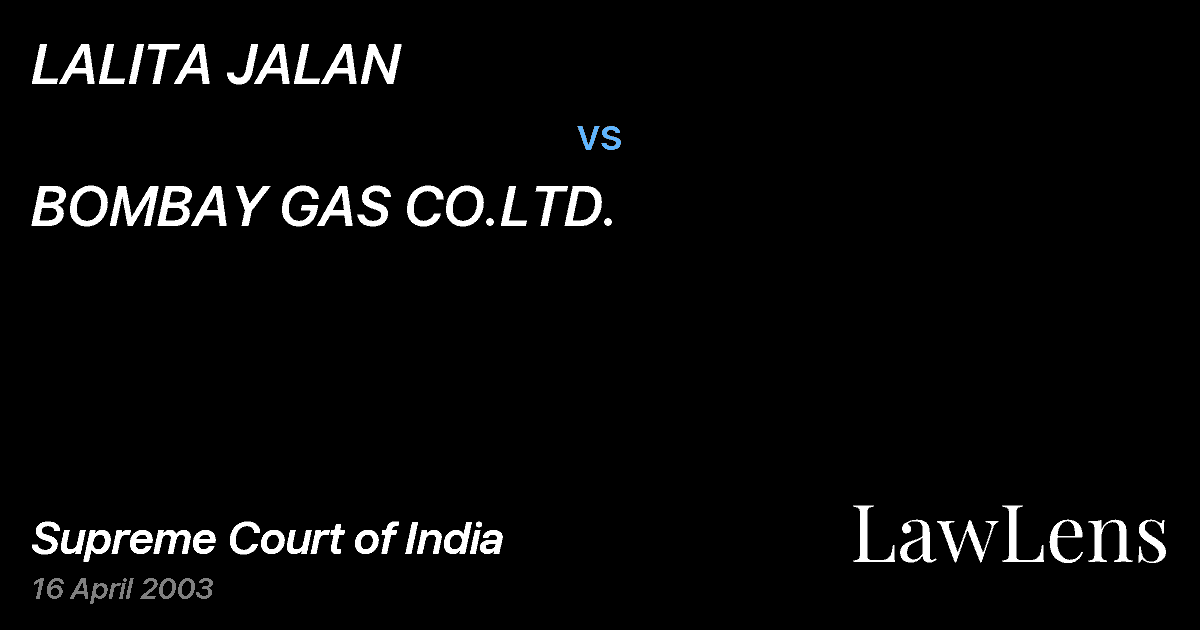 Preview image for LALITA JALAN vs. BOMBAY GAS CO.LTD.