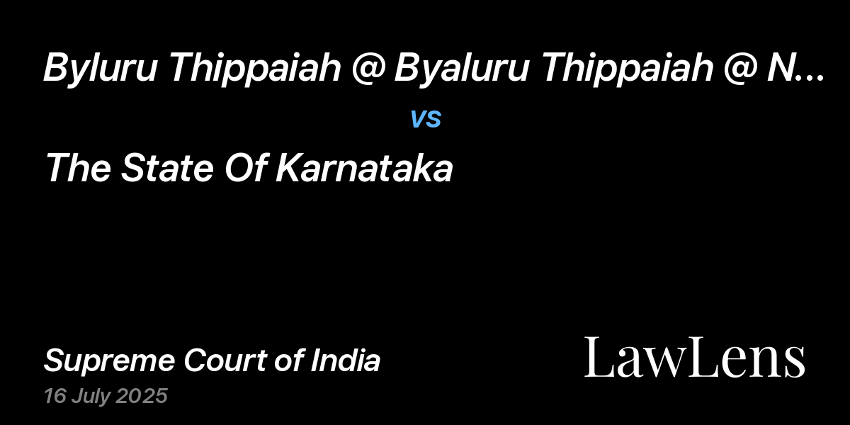 Preview image for Byluru Thippaiah @ Byaluru Thippaiah @ Nayakara Thippaiah vs. The State Of Karnataka