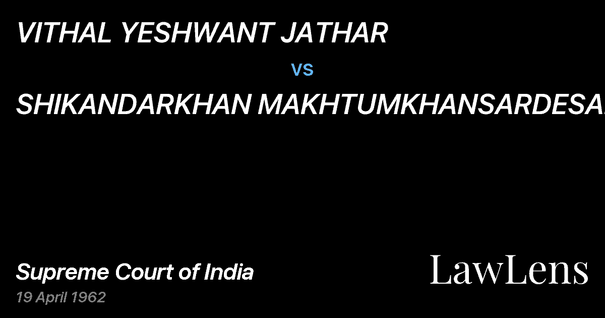 Preview image for VITHAL YESHWANT JATHAR vs. SHIKANDARKHAN MAKHTUMKHANSARDESAI