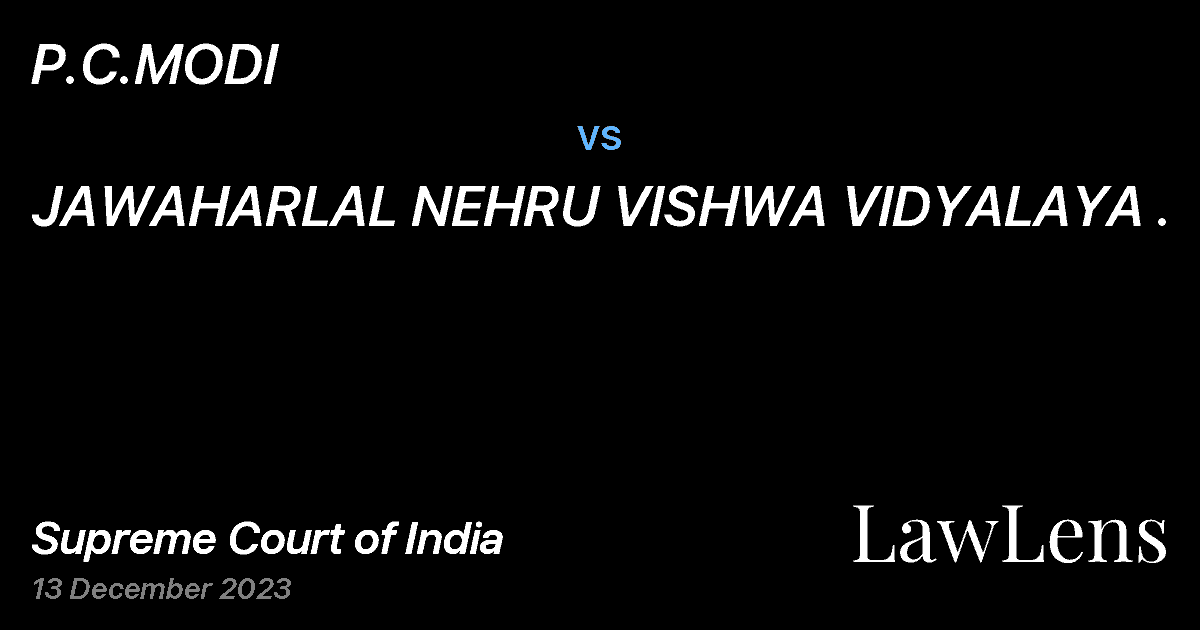 Preview image for P.C.MODI vs. JAWAHARLAL NEHRU VISHWA VIDYALAYA .