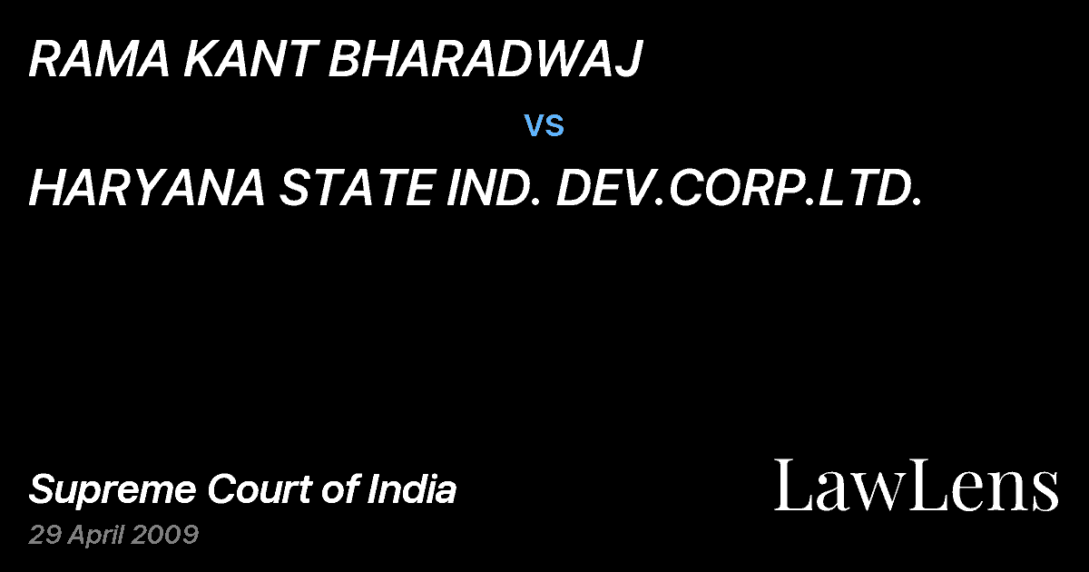 Preview image for RAMA KANT BHARADWAJ vs. HARYANA STATE IND. DEV.CORP.LTD.