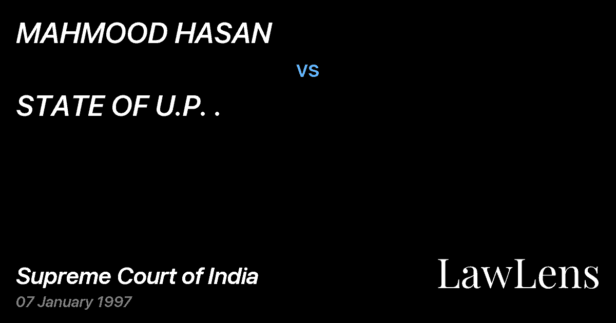 Preview image for MAHMOOD HASAN vs. STATE OF U.P. .