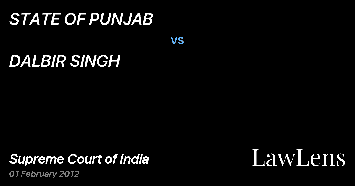 Preview image for STATE OF PUNJAB vs. DALBIR SINGH
