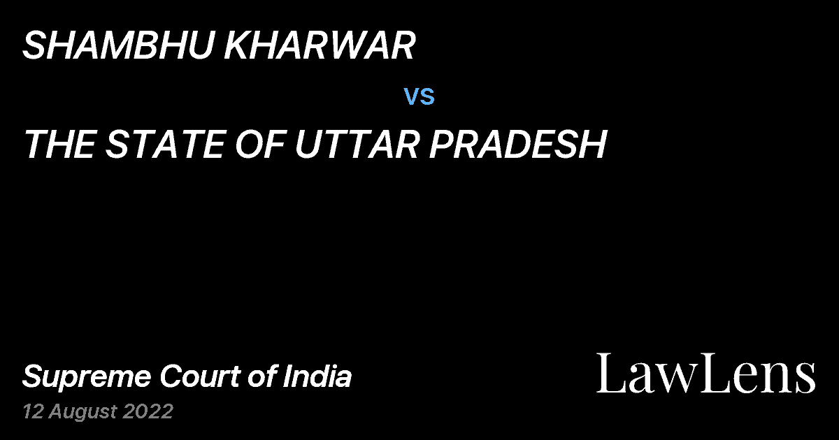 Preview image for SHAMBHU KHARWAR vs. THE STATE OF UTTAR PRADESH