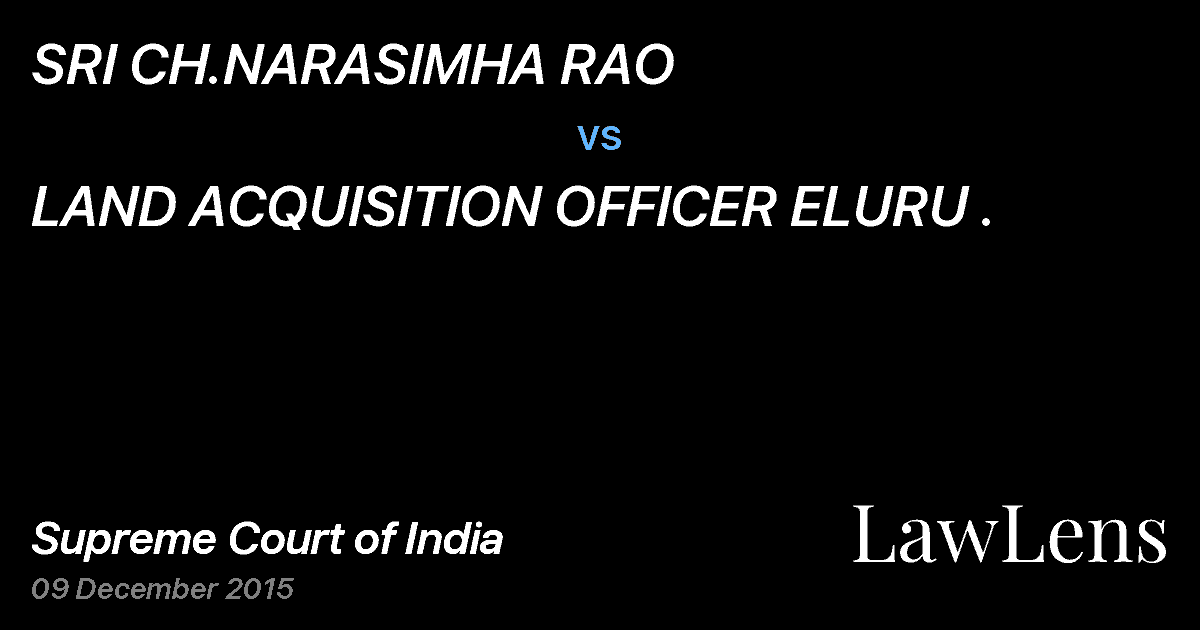 Preview image for SRI CH.NARASIMHA RAO vs. LAND ACQUISITION OFFICER ELURU .