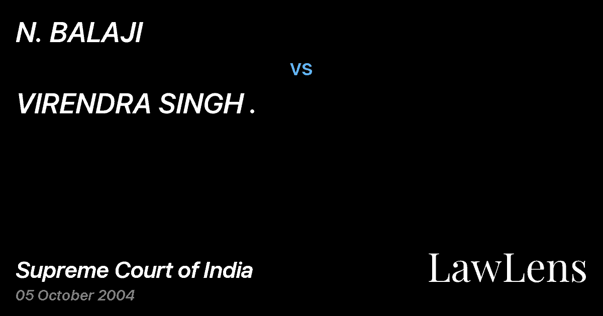 Preview image for N. BALAJI vs. VIRENDRA SINGH .