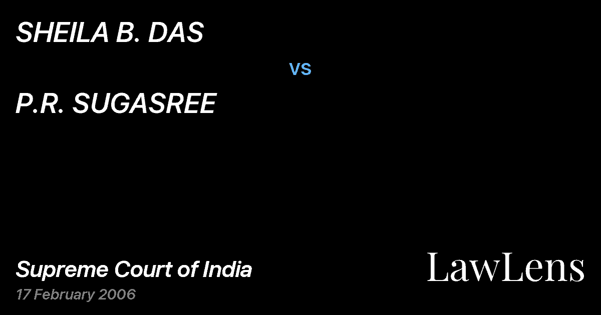 Preview image for SHEILA B. DAS vs. P.R. SUGASREE