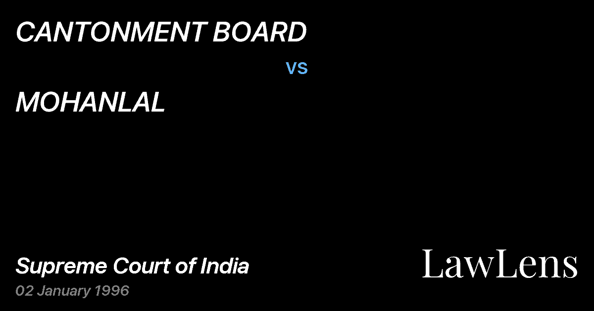 Preview image for CANTONMENT BOARD vs. MOHANLAL
