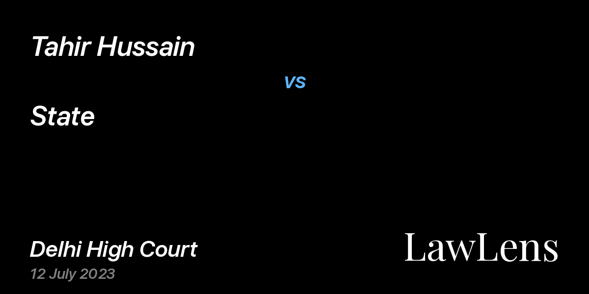 Preview image for Tahir Hussain vs. State