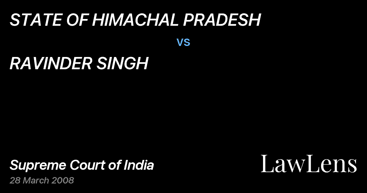 Preview image for STATE OF HIMACHAL PRADESH vs. RAVINDER SINGH