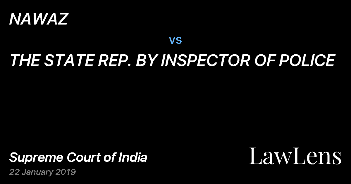 Preview image for NAWAZ vs. THE STATE REP. BY INSPECTOR OF POLICE