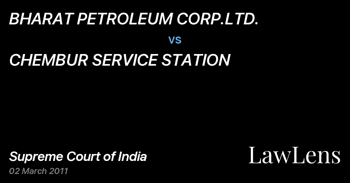 Preview image for BHARAT PETROLEUM CORP.LTD. vs. CHEMBUR SERVICE STATION