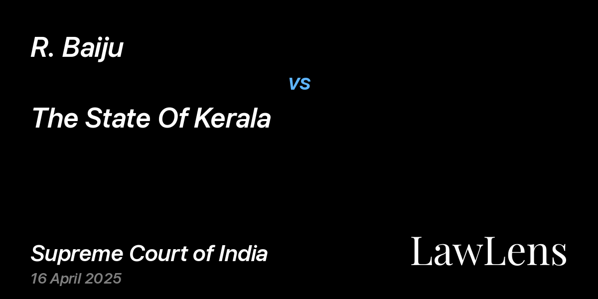 Preview image for R. Baiju vs. The State Of Kerala