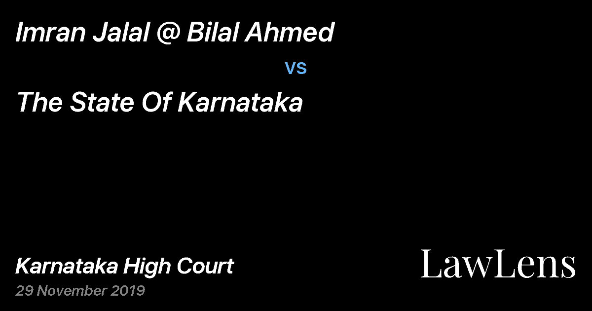 Preview image for Imran Jalal @ Bilal Ahmed vs. The State Of Karnataka