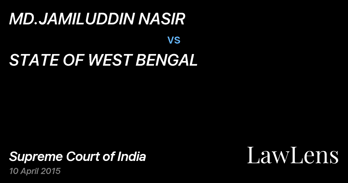 Preview image for MD.JAMILUDDIN NASIR vs. STATE OF WEST BENGAL