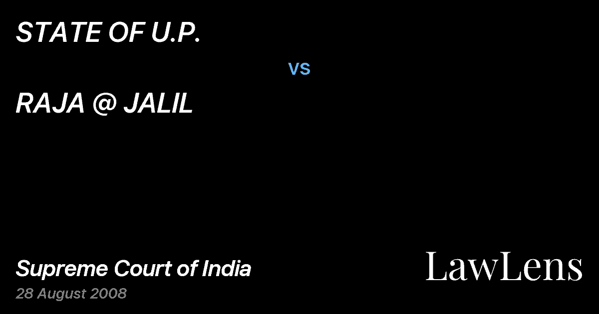 Preview image for STATE OF U.P. vs. RAJA @ JALIL