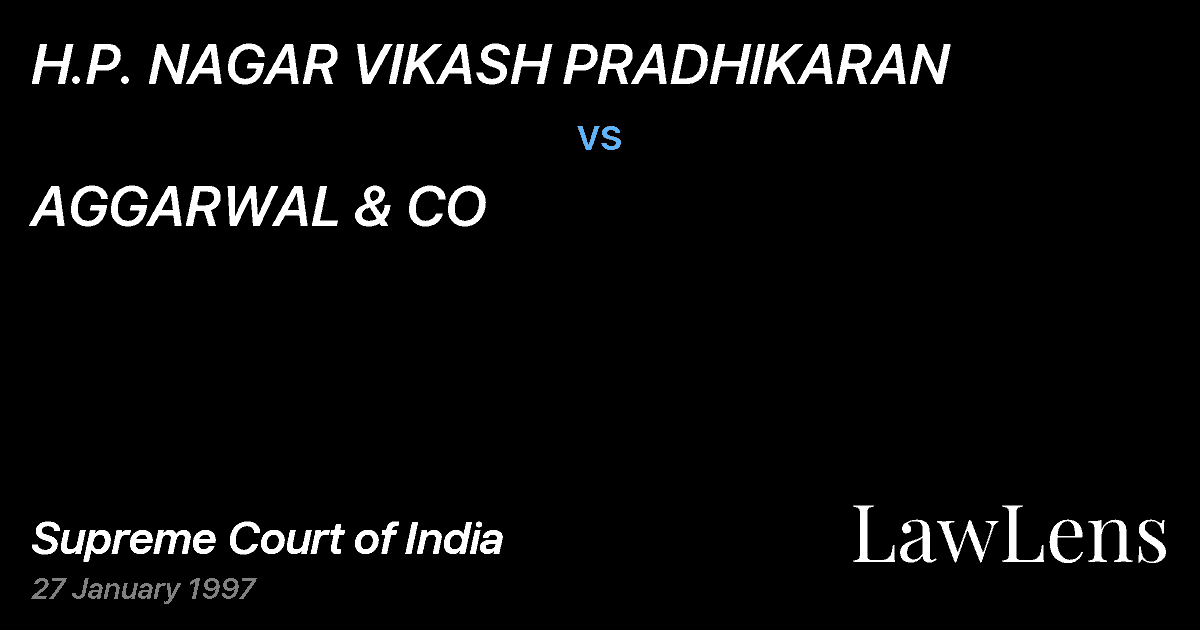 Preview image for H.P. NAGAR VIKASH PRADHIKARAN vs. AGGARWAL & CO
