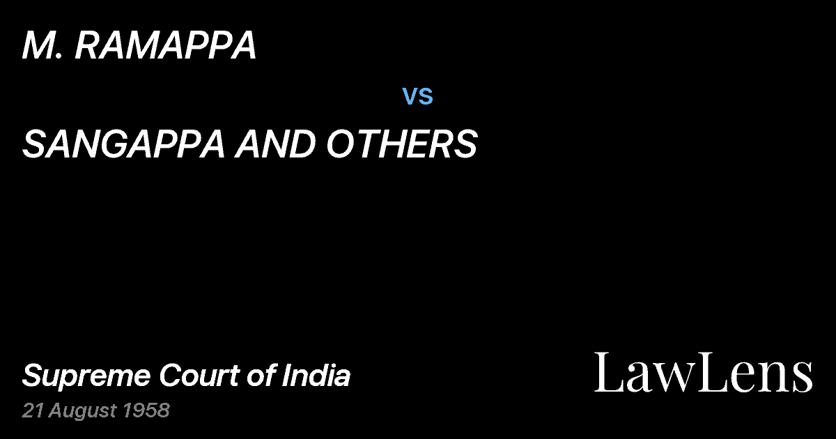 Preview image for M. RAMAPPA vs. SANGAPPA AND OTHERS