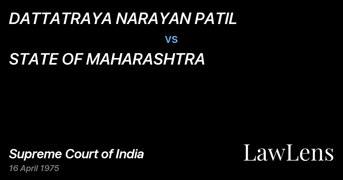 Preview image for DATTATRAYA NARAYAN PATIL vs. STATE OF MAHARASHTRA