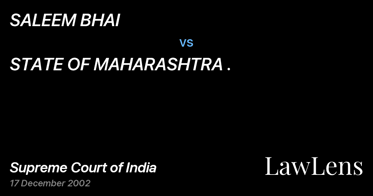 Preview image for SALEEM BHAI vs. STATE OF MAHARASHTRA .